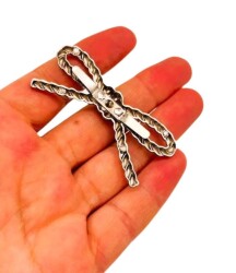 Angel Çanta Aksesuar Gümüş Fiyonk Plaka Süs - 2