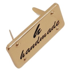 Angel Çanta Aksesuar Handmade Yazılı Metal Etiket 3.7x2 cm Plaka Süs Light Gold Renk - 2