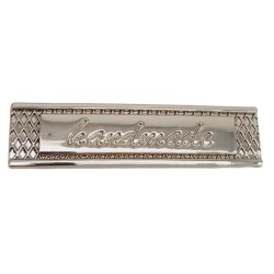 Angel Çanta Aksesuar Handmade Yazılı Metal Etiket 4x1 cm Plaka Süs Gümüş Renk - 4