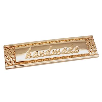 Angel Çanta Aksesuar Handmade Yazılı Metal Etiket 4x1 cm Plaka Süs Light Gold Renk - 4