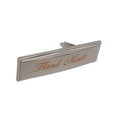 Angel Çanta Aksesuar Handmade Yazılı Metal Etiket Plaka Süs Gümüş Renk - 3