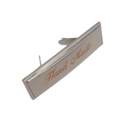 Angel Çanta Aksesuar Handmade Yazılı Metal Etiket Plaka Süs Gümüş Renk - 2