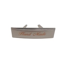 Angel Çanta Aksesuar Handmade Yazılı Metal Etiket Plaka Süs Gümüş Renk - Angel Çanta Aksesuar