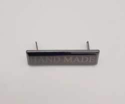 Angel Çanta Aksesuar Handmade Yazılı Metal Etiket Plaka Süs Füme Renk - 2