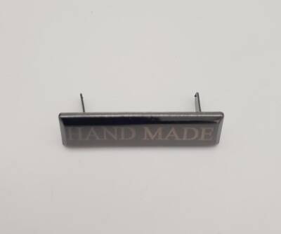 Angel Çanta Aksesuar Handmade Yazılı Metal Etiket Plaka Süs Füme Renk - 2