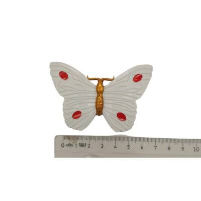 Angel Çanta Aksesuar Kelebek Model Beyaz Renk Plaka Süs - 3