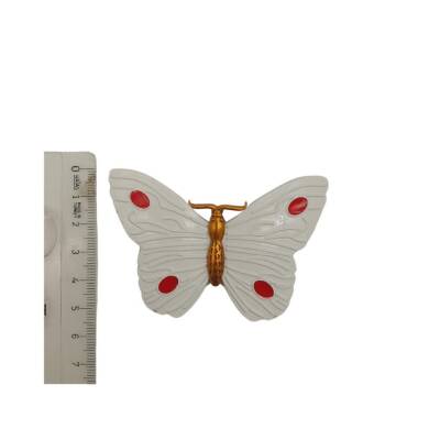 Angel Çanta Aksesuar Kelebek Model Beyaz Renk Plaka Süs - 4