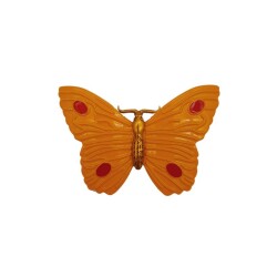 Angel Çanta Aksesuar Kelebek Model Hardal Renk Plaka Süs - Angel Çanta Aksesuar