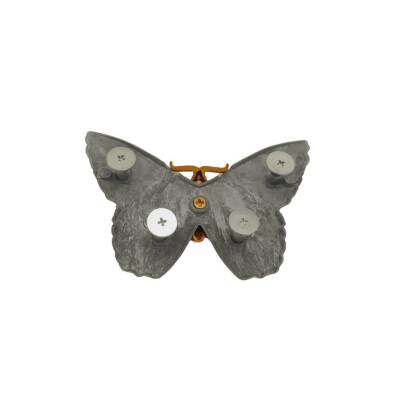 Angel Çanta Aksesuar Kelebek Model Krem Renk Plaka Süs - 2