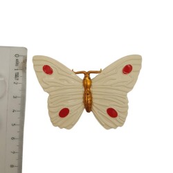 Angel Çanta Aksesuar Kelebek Model Krem Renk Plaka Süs - 3