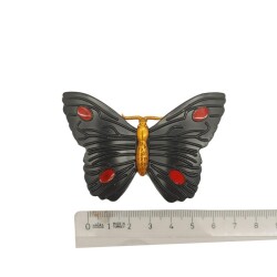 Angel Çanta Aksesuar Kelebek Model Siyah Renk Plaka Süs - 3