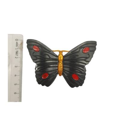 Angel Çanta Aksesuar Kelebek Model Siyah Renk Plaka Süs - 4