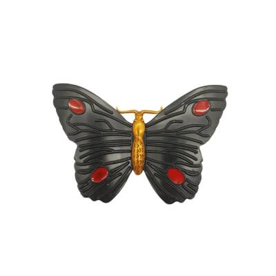 Angel Çanta Aksesuar Kelebek Model Siyah Renk Plaka Süs - 1