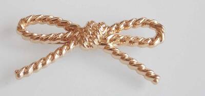 Angel Çanta Aksesuar Light Gold İnce Fiyonk Plaka Süs - 1