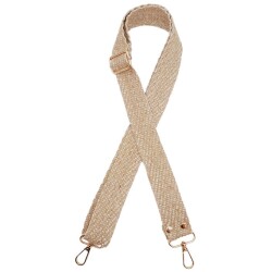 Angel Çanta Aksesuar 120x3 cm Jüt Kolon Çanta Sapı Gold Simli Light Gold Metalli - Angel Çanta Aksesuar