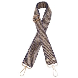 Angel Çanta Aksesuar 120x3 cm Jüt Kolon Çanta Sapı Lacivert Renk Light Gold Metalli - 2