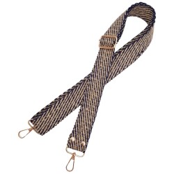 Angel Çanta Aksesuar 120x3 cm Jüt Kolon Çanta Sapı Lacivert Renk Light Gold Metalli - 3