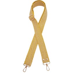 Angel Çanta Aksesuar 120x3 cm Jüt Kolon Çanta Sapı Sarı Renk Light Gold Metalli - Angel Çanta Aksesuar