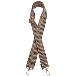 Angel Çanta Aksesuar 120x3 cm Jüt Kolon Çanta Sapı Siyah Renk Light Gold Metalli - Angel Çanta Aksesuar