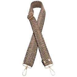 Angel Çanta Aksesuar 120x3 cm Jüt Kolon Çanta Sapı Siyah Renk Light Gold Metalli - 2