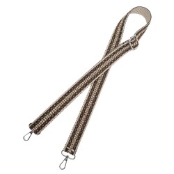 Angel Çanta Aksesuar 120x3 cm Polyester Kolon Çanta Sapı Bej Kahverengi Simli Gümüş Metalli - 3