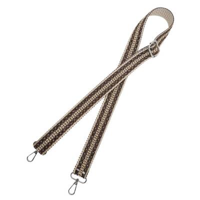 Angel Çanta Aksesuar 120x3 cm Polyester Kolon Çanta Sapı Bej Kahverengi Simli Gümüş Metalli - 3