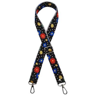 Angel Çanta Aksesuar 120x3 cm Polyester Kolon Çanta Sapı Çiçekli Gümüş Metalli - 1