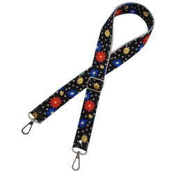 Angel Çanta Aksesuar 120x3 cm Polyester Kolon Çanta Sapı Çiçekli Gümüş Metalli - 3