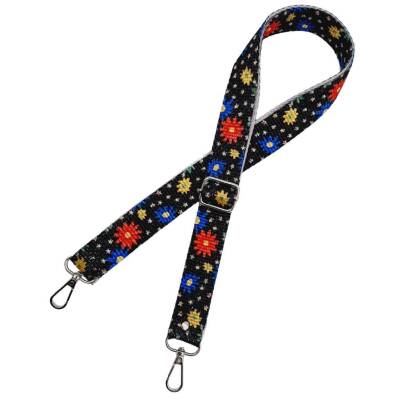 Angel Çanta Aksesuar 120x3 cm Polyester Kolon Çanta Sapı Çiçekli Gümüş Metalli - 3