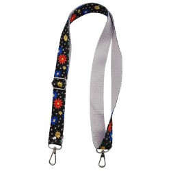 Angel Çanta Aksesuar 120x3 cm Polyester Kolon Çanta Sapı Çiçekli Gümüş Metalli - 4