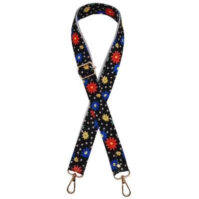 Angel Çanta Aksesuar 120x3 cm Polyester Kolon Çanta Sapı Çiçekli Light Gold Metalli - 1