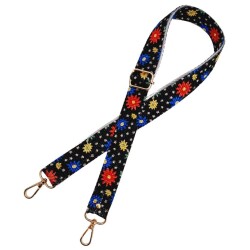 Angel Çanta Aksesuar 120x3 cm Polyester Kolon Çanta Sapı Çiçekli Light Gold Metalli - 3