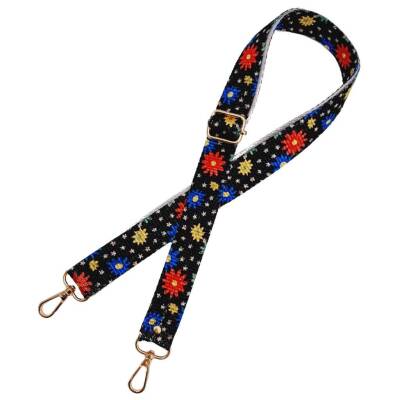 Angel Çanta Aksesuar 120x3 cm Polyester Kolon Çanta Sapı Çiçekli Light Gold Metalli - 3