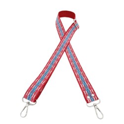 Angel Çanta Aksesuar 120x3 cm Polyester Kolon Çanta Sapı Fuşya Mavi Gümüş Metalli - Angel Çanta Aksesuar