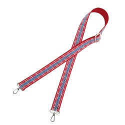 Angel Çanta Aksesuar 120x3 cm Polyester Kolon Çanta Sapı Fuşya Mavi Gümüş Metalli - 3