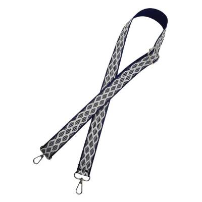 Angel Çanta Aksesuar 120x3 cm Polyester Kolon Çanta Sapı Lacivert Beyaz Simli Gümüş Metalli - 3