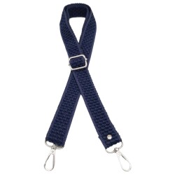 Angel Çanta Aksesuar 120x3 cm Polyester Kolon Çanta Sapı Lacivert Renk Gümüş Metalli - 2