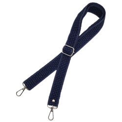 Angel Çanta Aksesuar 120x3 cm Polyester Kolon Çanta Sapı Lacivert Renk Gümüş Metalli - 3