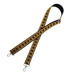 Angel Çanta Aksesuar 120x3 cm Polyester Kolon Çanta Sapı Siyah Gold Simli Gümüş Metalli - 3