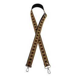 Angel Çanta Aksesuar 120x3 cm Polyester Kolon Çanta Sapı Siyah Gold Simli Gümüş Metalli - 2