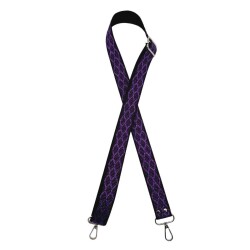 Angel Çanta Aksesuar 120x3 cm Polyester Kolon Çanta Sapı Siyah Mor Simli Gümüş Metalli - 2