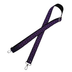 Angel Çanta Aksesuar 120x3 cm Polyester Kolon Çanta Sapı Siyah Mor Simli Gümüş Metalli - 3