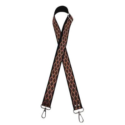 Angel Çanta Aksesuar 120x3 cm Polyester Kolon Çanta Sapı Siyah Pembe Simli Gümüş Metalli - 2