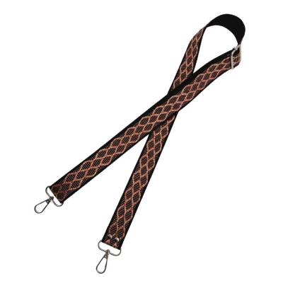 Angel Çanta Aksesuar 120x3 cm Polyester Kolon Çanta Sapı Siyah Pembe Simli Gümüş Metalli - 3