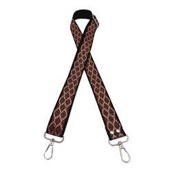 Angel Çanta Aksesuar 120x3 cm Polyester Kolon Çanta Sapı Siyah Pembe Simli Gümüş Metalli - Angel Çanta Aksesuar