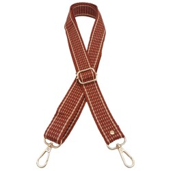 Angel Çanta Aksesuar 120x3 cm Polyester Kolon Çanta Sapı Taba Renk Bej Şeritli Light Gold Metalli - 2