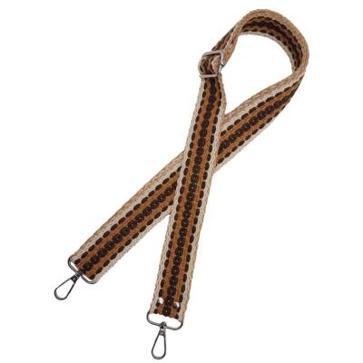 Angel Çanta Aksesuar 120x4 cm Jüt Kolon Çanta Sapı Zincir Desen Kahve Tonları Gümüş Metalli - 3