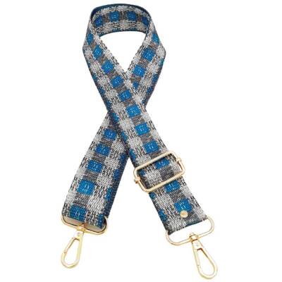 Angel Çanta Aksesuar 120x4 cm Polyester Kolon Çanta Sapı Gri Turkuaz Renk Light Gold Metalli - 2