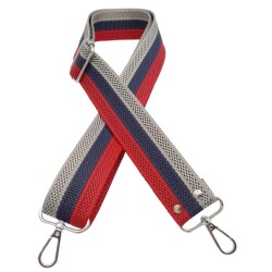 Angel Çanta Aksesuar 120x4 cm Polyester Kolon Çanta Sapı Kırmızı Lacivert Gri Renk Gümüş Metalli - 2