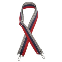 Angel Çanta Aksesuar 120x4 cm Polyester Kolon Çanta Sapı Kırmızı Lacivert Gri Renk Gümüş Metalli - Angel Çanta Aksesuar